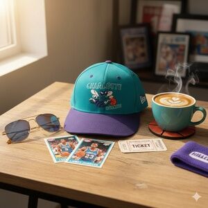 Vintage Charlotte Hornets Snapback Hat - 'The Cap' Brand Made in Korea - 90s NBA
